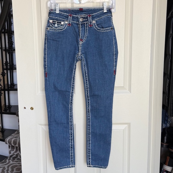 True Religion curvy skinny super T stiching jeans - Picture 2 of 4
